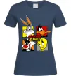 Жіноча футболка Looney Tunes персонажі Темно-синій фото