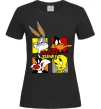 Жіноча футболка Looney Tunes персонажі Чорний фото