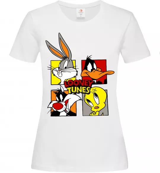 Жіноча футболка Looney Tunes персонажі Білий фото