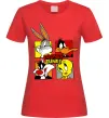 Жіноча футболка Looney Tunes персонажі Червоний фото