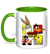 Чашка з кольоровою ручкою Looney Tunes персонажі Лаймовий фото