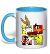 Чашка с цветной ручкой Looney Tunes персонажі Голубой фото