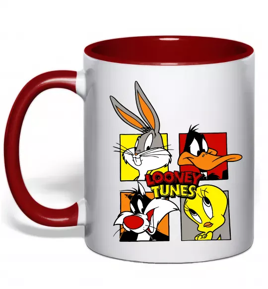 Чашка с цветной ручкой Looney Tunes персонажі Красный фото