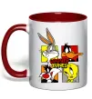 Чашка с цветной ручкой Looney Tunes персонажі Красный фото