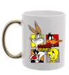 Чашка с цветной ручкой Looney Tunes персонажі Золото фото