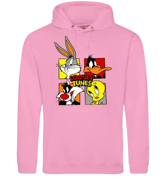 Мужская толстовка (худи) Looney Tunes персонажі Розовый фото