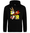 Мужская толстовка (худи) Looney Tunes персонажі Черный фото
