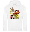 Мужская толстовка (худи) Looney Tunes персонажі Белый фото