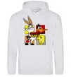 Мужская толстовка (худи) Looney Tunes персонажі Серый меланж фото