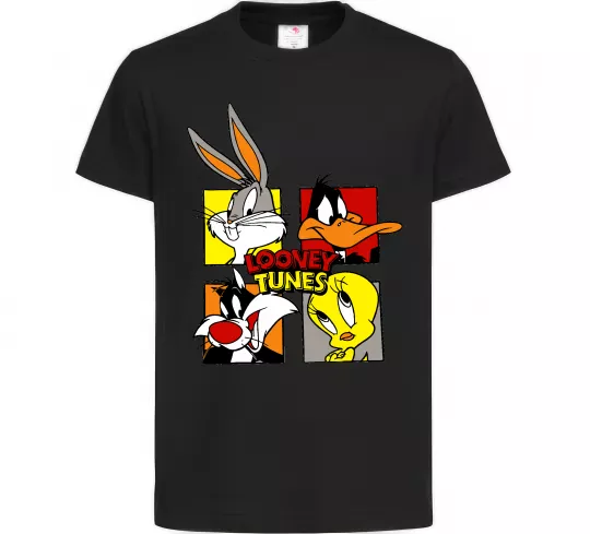 Детская футболка Looney Tunes персонажі Черный фото