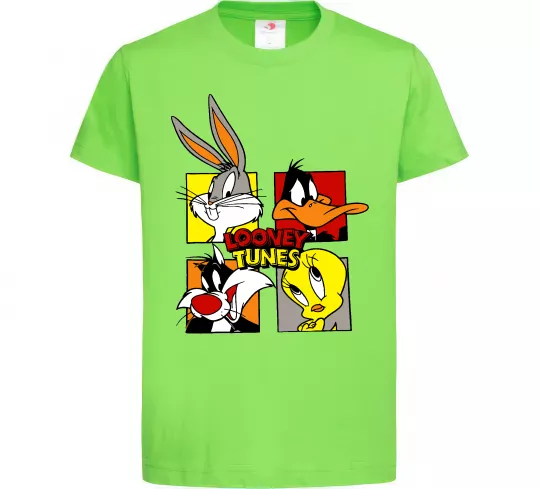 Детская футболка Looney Tunes персонажі Лаймовый фото