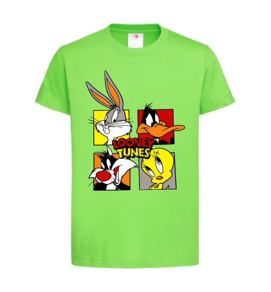 Дитяча футболка Looney Tunes персонажі Лаймовий фото