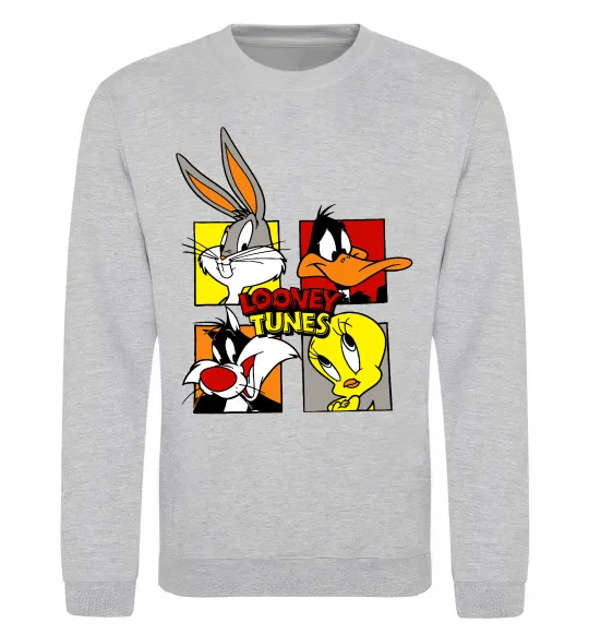 Свитшот Looney Tunes персонажі Серый меланж фото
