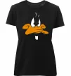 Женская премиум футболка Looney Tunes duck Черный фото