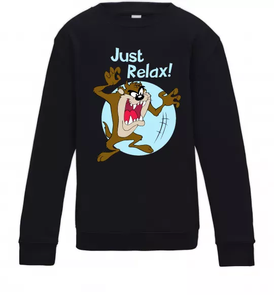 Детский Свитшот Just relax Taz Черный фото