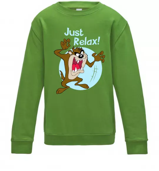 Детский Свитшот Just relax Taz Лаймовый фото