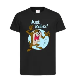Дитяча футболка Just relax Taz Чорний фото
