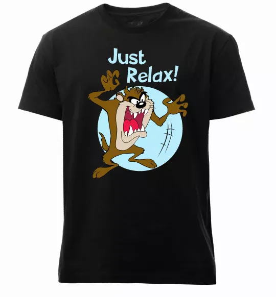 Мужская премиум футболка Just relax Taz Черный фото