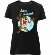 Женская премиум футболка Just relax Taz Черный фото