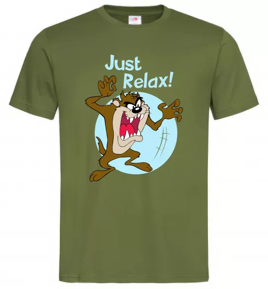Мужская футболка Just relax Taz Оливковый фото