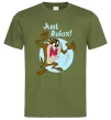 Мужская футболка Just relax Taz Оливковый фото