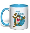 Чашка с цветной ручкой Just relax Taz Голубой Чашка с цветной ручкой Just relax Taz Голубой фото