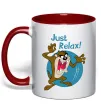Чашка с цветной ручкой Just relax Taz Красный Чашка с цветной ручкой Just relax Taz Красный фото