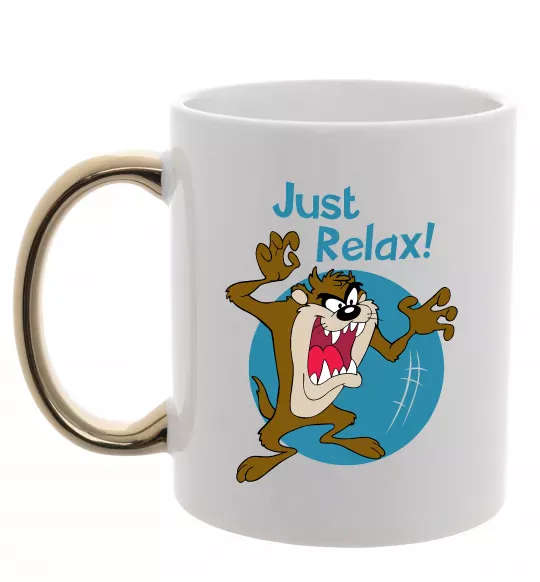 Чашка с цветной ручкой Just relax Taz Золото фото