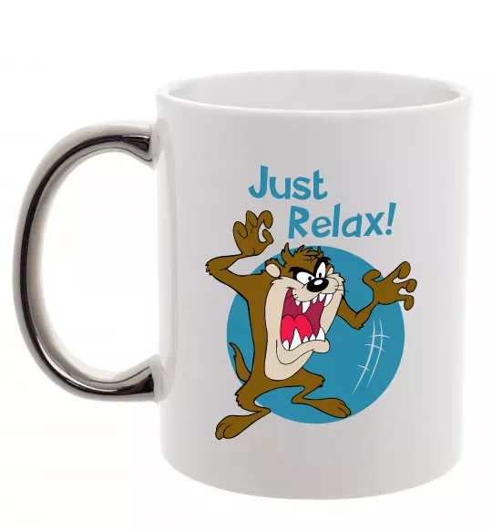 Чашка с цветной ручкой Just relax Taz Серебро фото