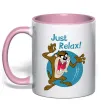 Чашка с цветной ручкой Just relax Taz Нежно розовый Чашка с цветной ручкой Just relax Taz Нежно розовый фото
