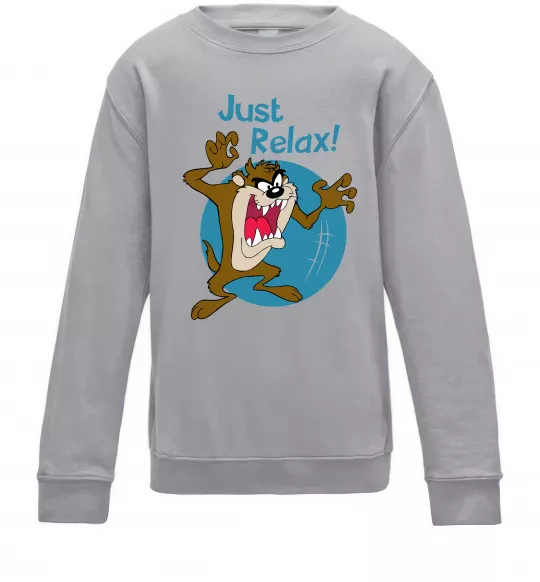 Детский Свитшот Just relax Taz Серый меланж фото