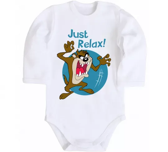Детский боди Just relax Taz Белый фото