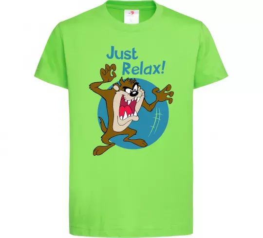 Детская футболка Just relax Taz Лаймовый фото