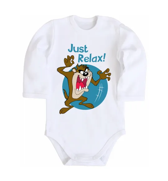 Дитячий бодік Just relax Taz Білий фото