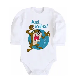 Детский боди Just relax Taz Белый фото