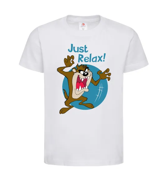 Дитяча футболка Just relax Taz Білий фото