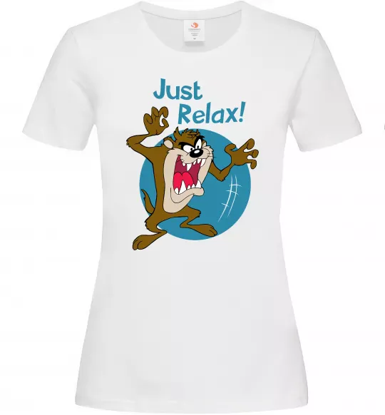 Жіноча футболка Just relax Taz Білий фото