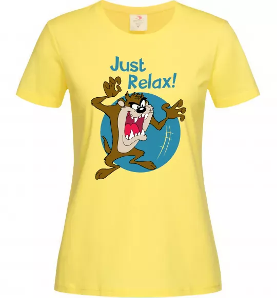 Жіноча футболка Just relax Taz Лимонний фото