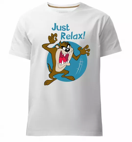 Мужская премиум футболка Just relax Taz Белый фото