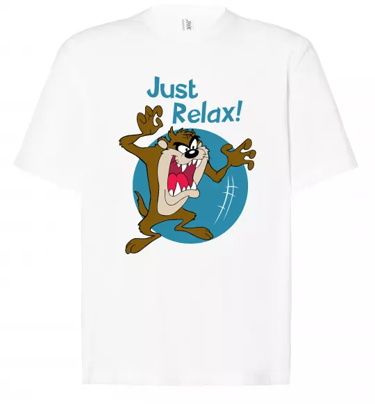 Футболка Оверсайз Just relax Taz Белый фото