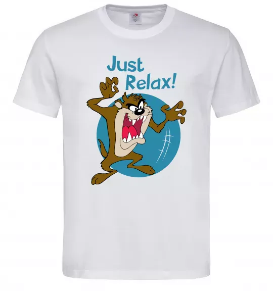 Мужская футболка Just relax Taz Белый фото