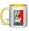 Чашка с цветной ручкой Bugs Солнечно желтый фото