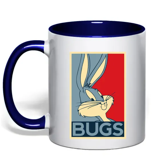 Чашка с цветной ручкой Bugs Глубокий темно-синий фото