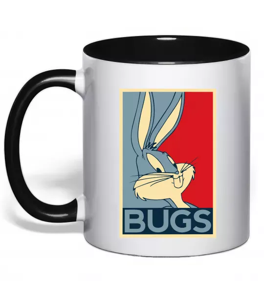 Чашка с цветной ручкой Bugs Черный фото