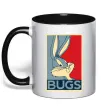 Чашка с цветной ручкой Bugs Черный фото