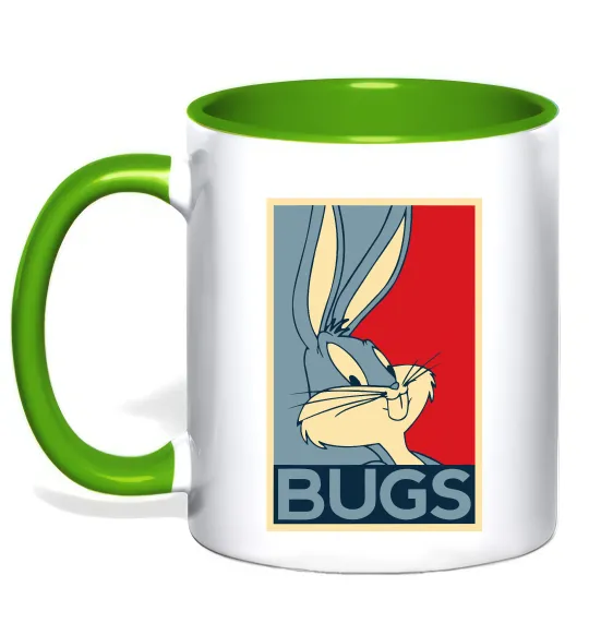 Чашка с цветной ручкой Bugs Лаймовый фото