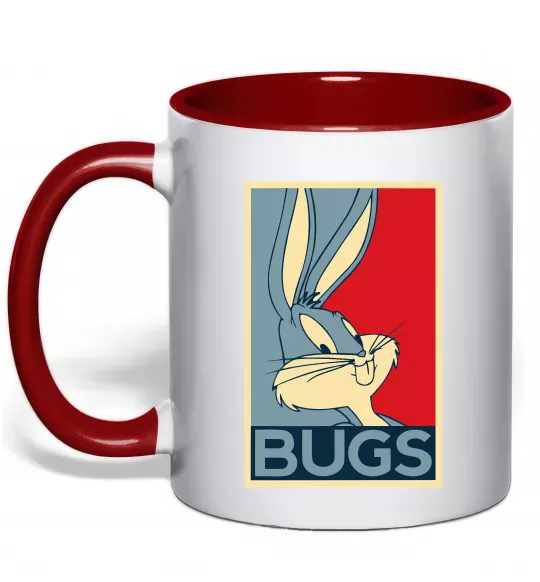 Чашка с цветной ручкой Bugs Красный фото