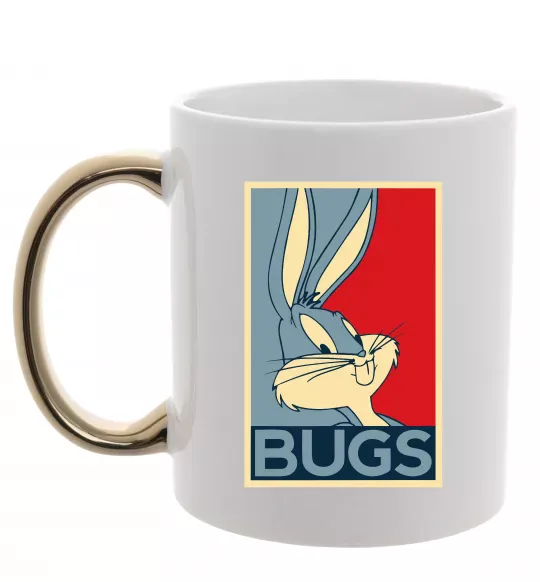 Чашка с цветной ручкой Bugs Золото фото