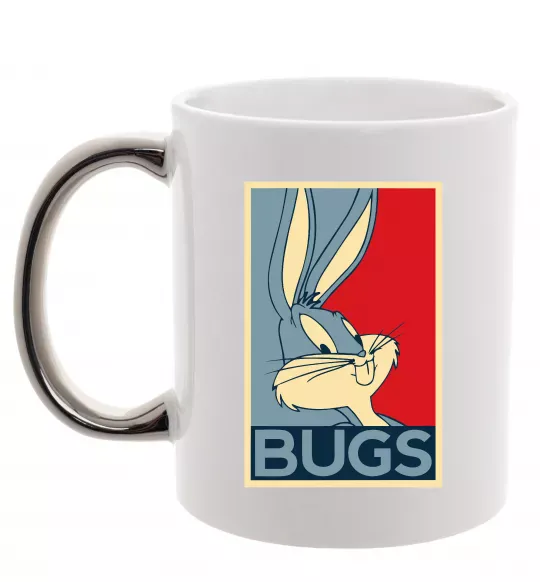 Чашка с цветной ручкой Bugs Серебро фото