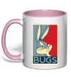 Чашка с цветной ручкой Bugs Нежно розовый фото